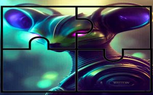 Aliens Photo Tile Quest Puzzle Game Online