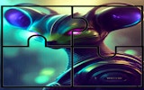 Aliens Photo Tile Quest Puzzle Game Online